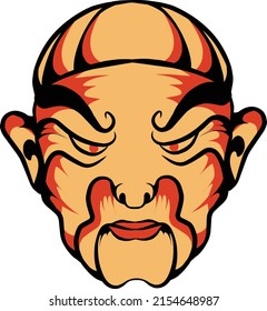 vector Japanese kabuki masks that are good for use for large events and branding stickers and others