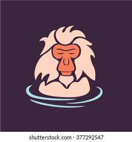  Vector Japanese macaques illustration