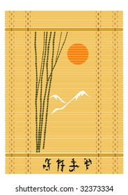 vector  japanese mat with bamboo