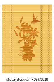 vector  japanese mat with flowers