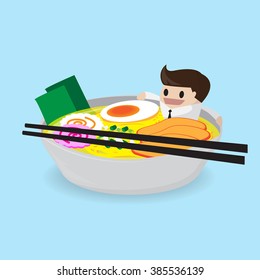 vector Japanese noodle Ramen