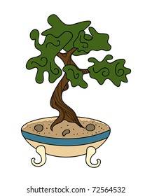 vector japanese style bonsai