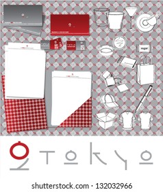 Vector japanese style template, application for bar, cafe or restaurant