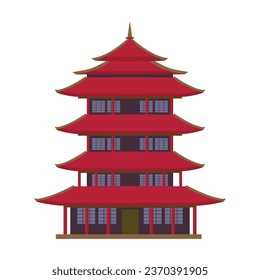 Vector Japanese temples in flat design.