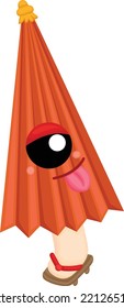 a vector of japanese umbrella ghost