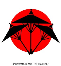 Vector Japanese umbrella named wagasa