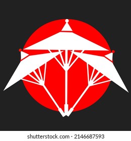 Vector Japanese umbrella named wagasa