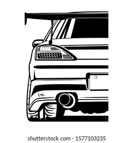 Vector japans draft cars. Silvia s15. T-shirts, covers, stickers, posters.