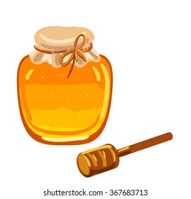 Vector jar with honey