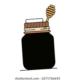 vetor jar de mel e uma colher