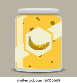vector Jar of jam of banana