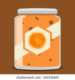 vector Jar of jam of orange