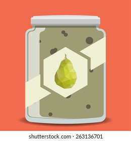vector Jar of jam of pear