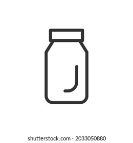 Vector jar line icon. Symbol in trendy outline style. Vector illustration isolated on a white background. 