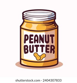 vector jar of peanut butter illustration