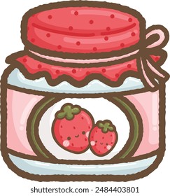 a vector of a jar of strawberry jam