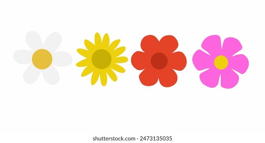 Vector Jasmine Flowers, Sunflowers, Roses and Paper Flowers, Great for Posters, Magazines and Banners