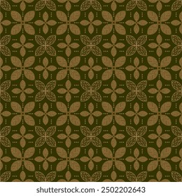 Vector Javanese ethnic batik pattern template with a beautiful and elegant natural color combination