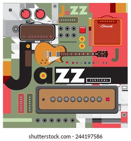 vector jazz music poster for background and layout design