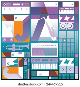 vector jazz music poster for background and layout design