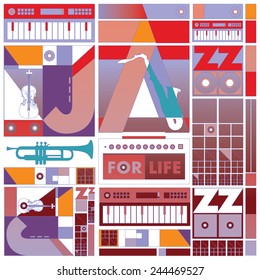 vector jazz music poster for background and layout design