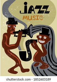 vector of jazz poster with stylized jazzmen