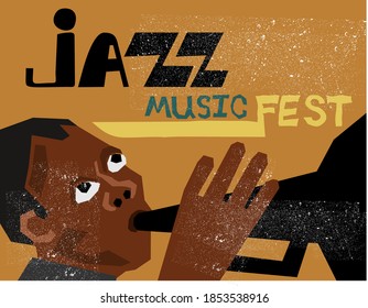 vector jazz poster with trumpet