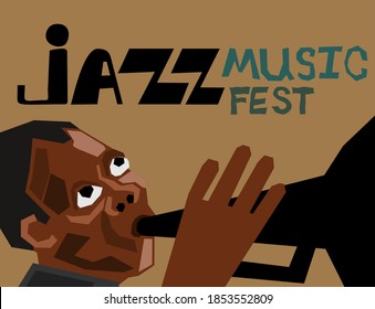 vector jazz poster with trumpet