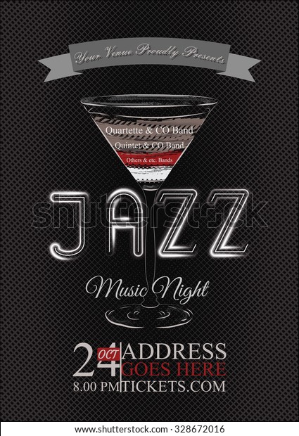 Vector Jazz Rock Blues Music Poster Stock Vector Royalty Free