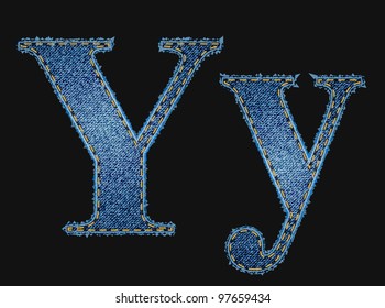 Vector jean fabric letters