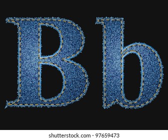 Vector jean fabric letters
