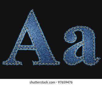 Vector jean fabric letters