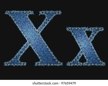 Vector jean fabric letters