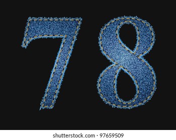 Vector jean fabric letters