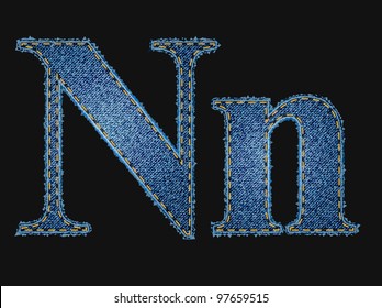 Vector jean fabric letters