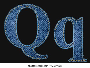 Vector jean fabric letters