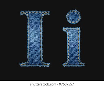 Vector jean fabric letters