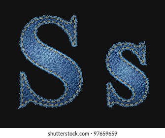 Vector jean fabric letters