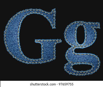 Vector jean fabric letters