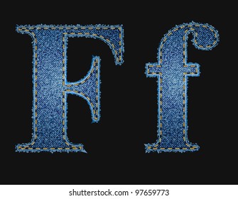 Vector jean fabric letters