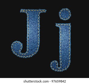 Vector jean fabric letters