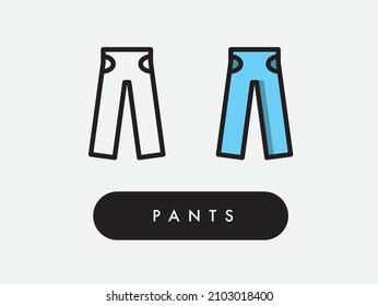 Vector jean pants clothing icon illustration