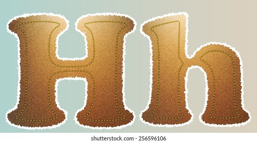 Vector jeans alphabet ( H ).