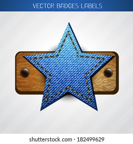 vector jeans and leather star label design