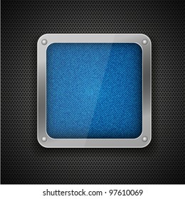 Vector jeans on metal. Abstract background. Eps10