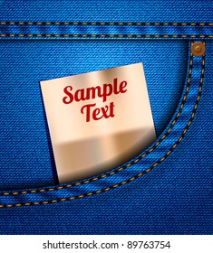 Vector jeans pocket