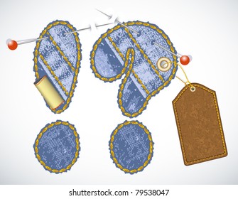 Vector jeans symbols ! ?. See similar in my portfolio