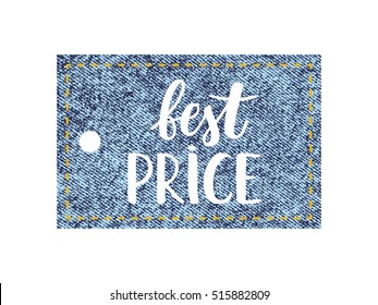 Vector Jeans tag isolated on a white background. Sale tag.