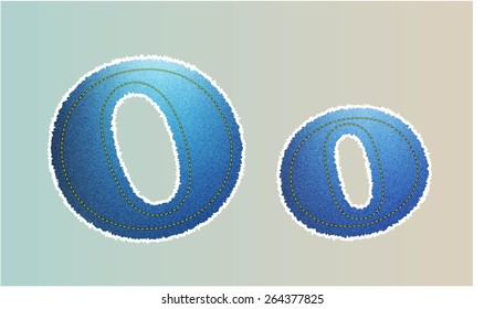 Vector Jeans texture alphabet  isolated on white background, Vector illustration template design