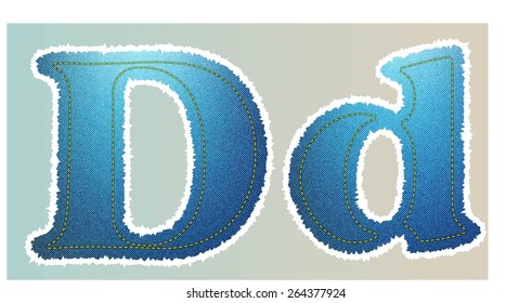 Vector Jeans texture alphabet  isolated on white background, Vector illustration template design